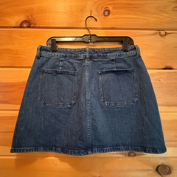 Madewell Blue Asymmetrical Skater Mini Skirt - Picture 7 of 15